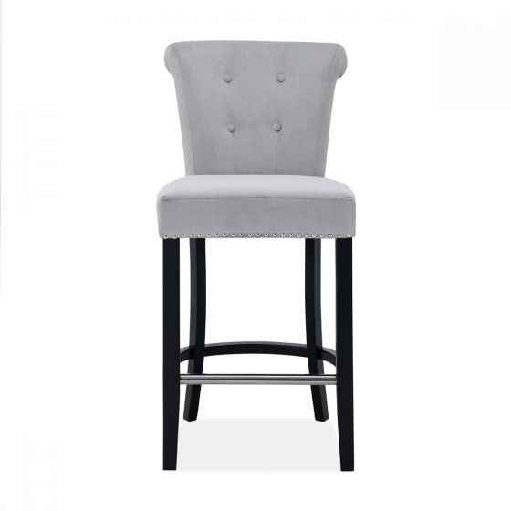 Knocker Breakfast Stools- Silver Velvet