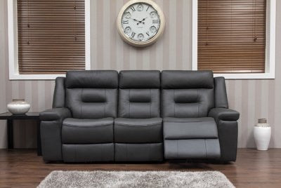 Dark gray leather couch discount