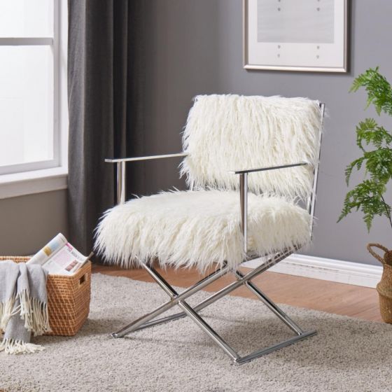 Faux Sheepskin Directors Chair - Furniture Store NI