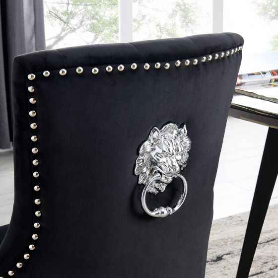 Lion Chair - Black Velvet