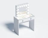 Vanitii Katie Teens Station   –  2 Drawer LED lights Dressing Table + Hollywood Makeup Mirror