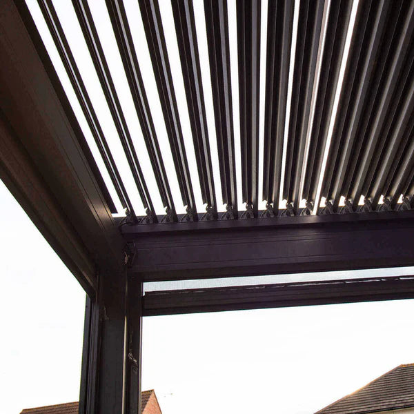 GALAXY 3X3 ALUMINIUM PERGOLA WITH ELECTRIC LOUVRES AND WHITE LEDS