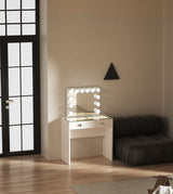 Vanitii Katie Teens Station   –  2 Drawer LED lights Dressing Table + Hollywood Makeup Mirror
