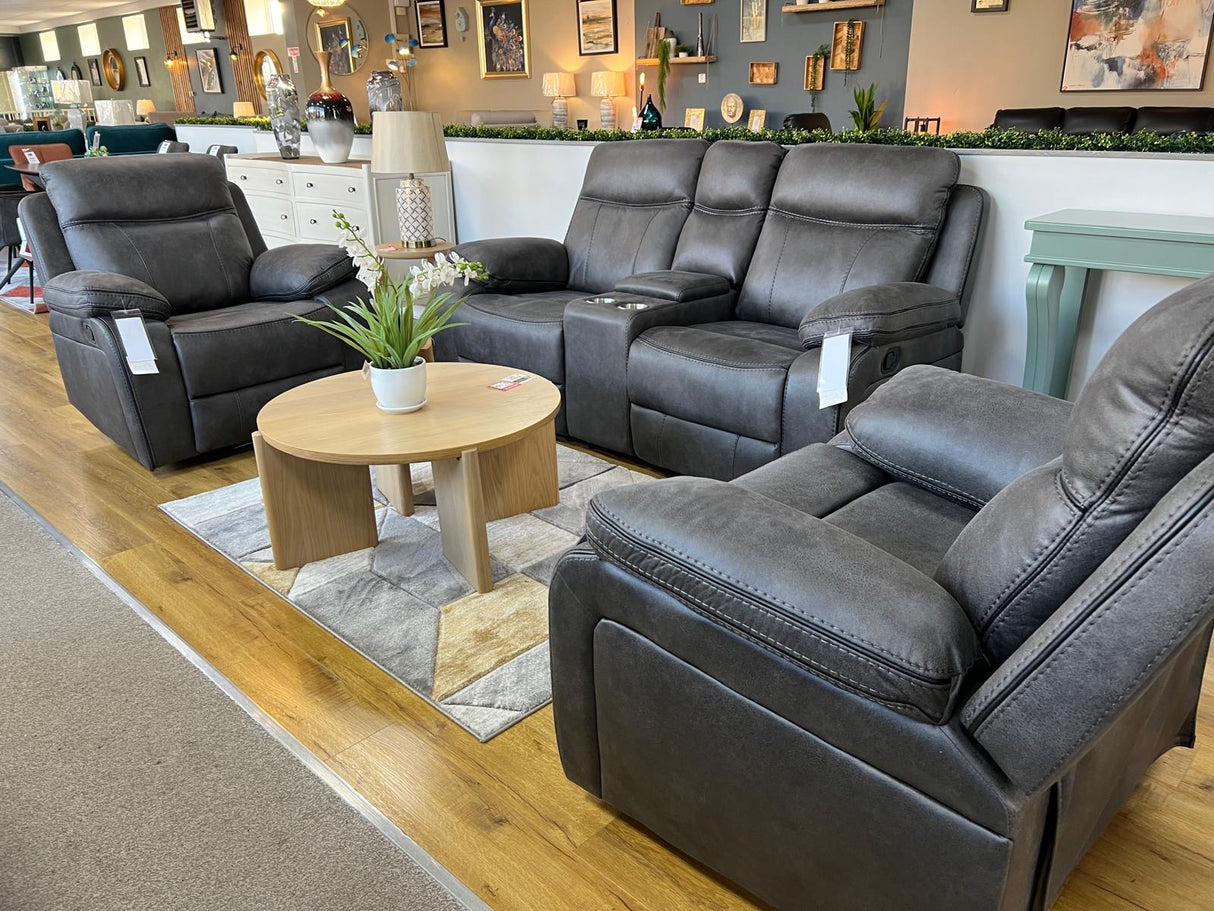 Kingston 3+2 Seater Recliner Sofas Gun Metal Grey