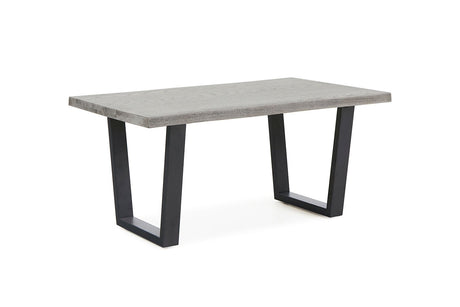 Brooklyn grey oak coffee table showcasing its industrial metal frame, dark grey oak timber top, and clean architectural lines at the furniture store ni