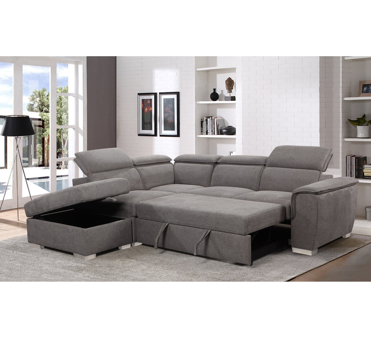 Malta Corner Sofa Bed with Storage