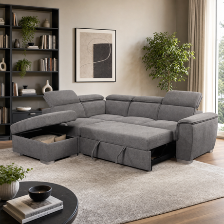 Malta Corner Sofa Bed with Storage