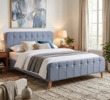 Ashley Sky Blue Velvet Bed