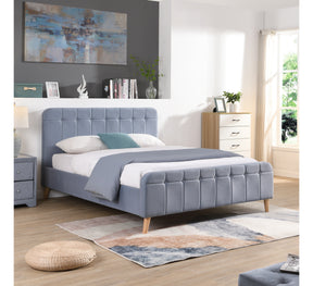 Ashley Sky Blue Velvet Bed