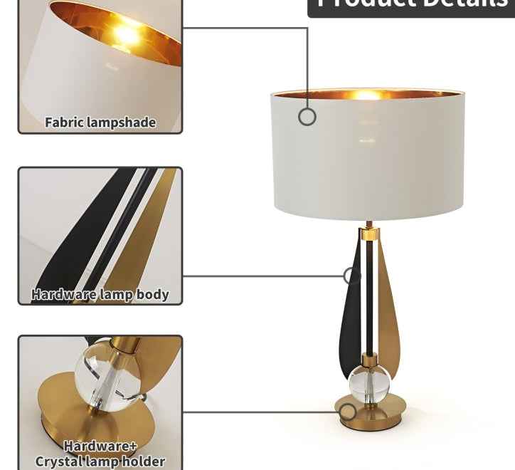 Lyra Sculptural Gold and Black Table Lamp