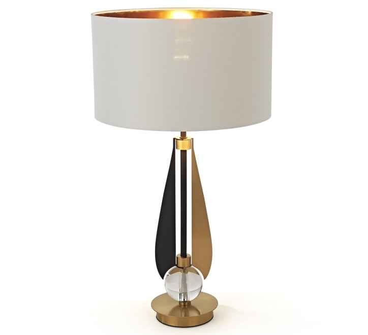 Lyra Sculptural Gold and Black Table Lamp