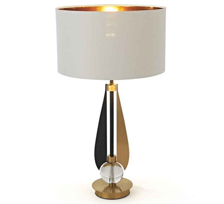 Lyra Sculptural Gold and Black Table Lamp