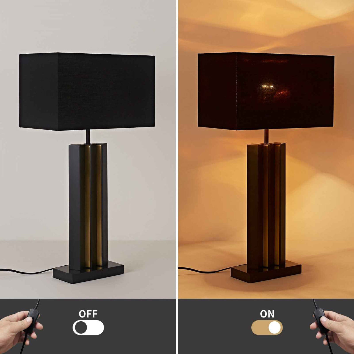 Kuro Architectural Black & Gold Table Lamp