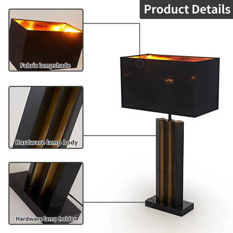 Kuro Architectural Black & Gold Table Lamp