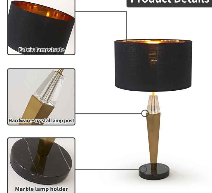 Vesper Marble & Obsidian Table Lamp