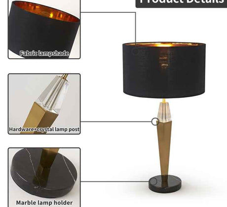 Vesper Marble & Obsidian Table Lamp