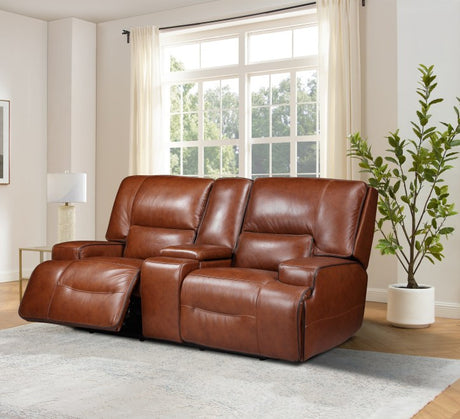 Miami 3 seater leather recliner sofa extended