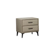 Grey Faux Leather Bedside Locker