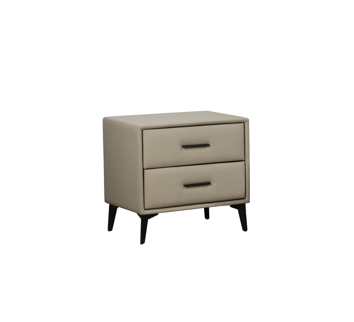 Grey Faux Leather Bedside Locker