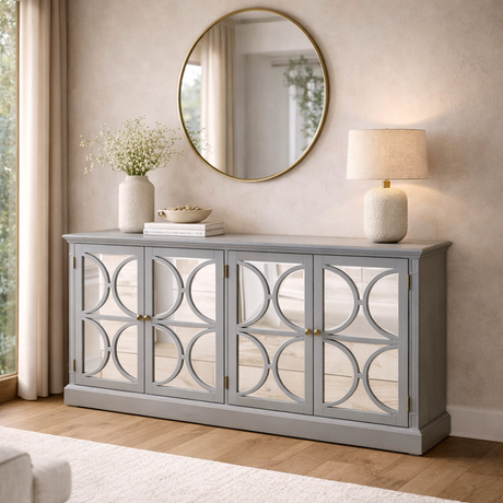 Blakely sideboard Northern Ireland mirrored glass cabinet grey finish furniture store ni