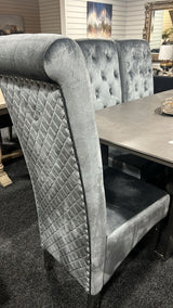 Lyon Tall dining velvet chairs set of 4