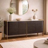 Salvador sideboard Northern Ireland brown finish with gold legs at furniture store ni