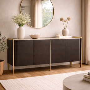 Salvador sideboard Northern Ireland brown finish with gold legs at furniture store ni
