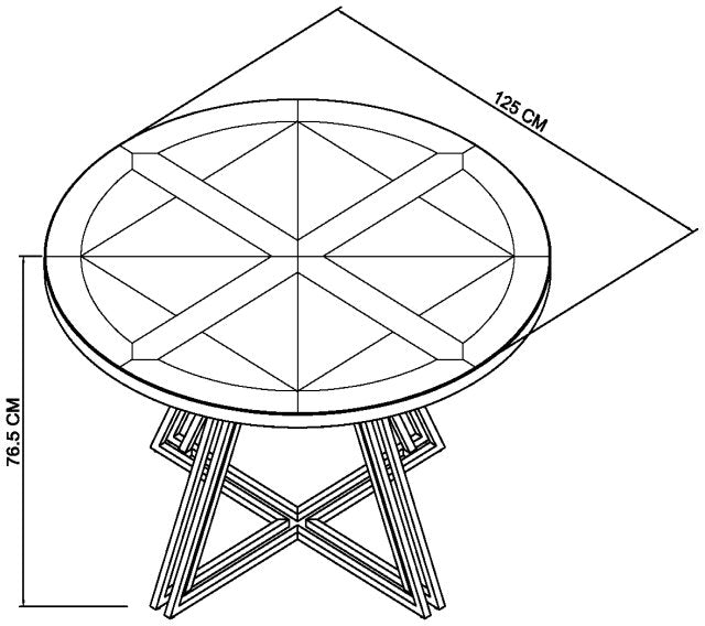 Amelia Fumed Oak 4 Seater Circular Dining Table