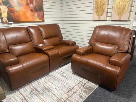 MIAMI LEATHER ELECTRIC RECLINING SUITE 3 and 1