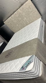 Double oatmeal divan headboard base and mattress
