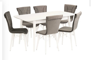Fara white extended dining table
