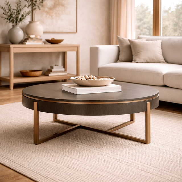 Santiago coffee table Northern Ireland grey brown round table furniture store ni
