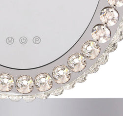 51cm H Hollywood LED Oval Makeup Mirror With Luxury Crystal