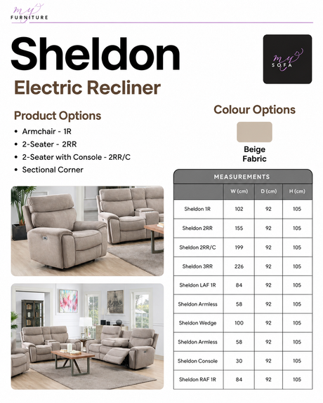 Sheldon Electric Recliner Sofa