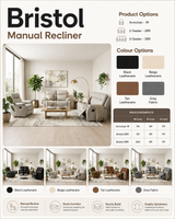 Bristol Manual Recliner Sofa