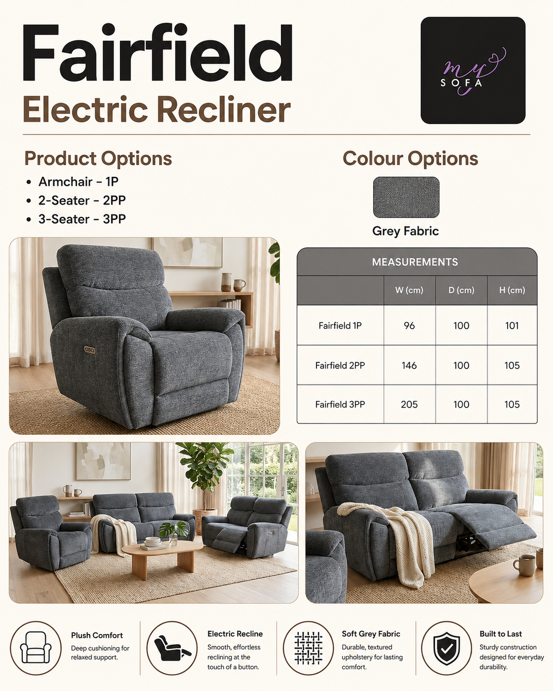 Fairfield Electric Recliner Sofa