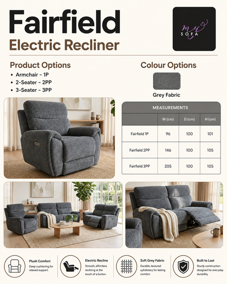 Fairfield Electric Recliner Sofa