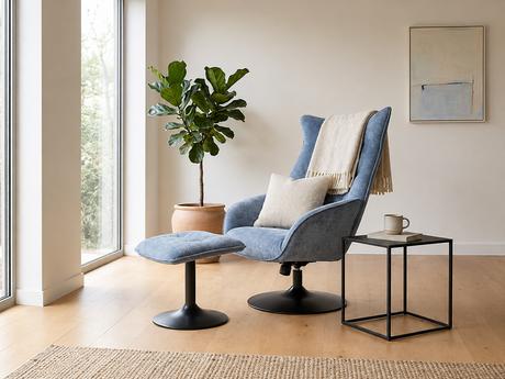 Osbourne Swivel Reclining Chair & Footstool