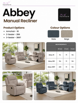 Abbey Manual Recliner Sofa