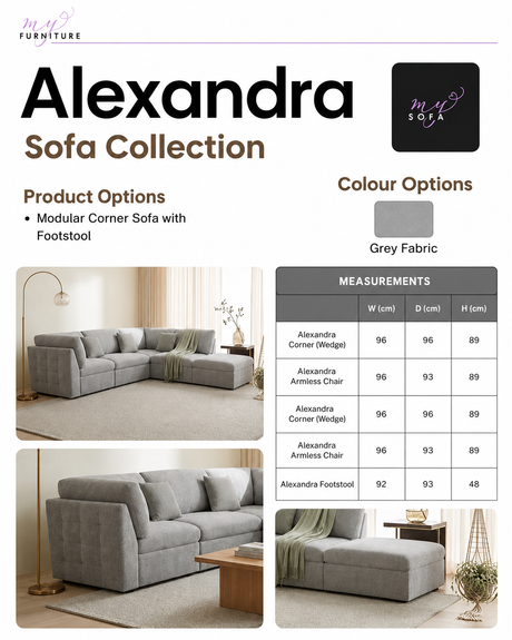 Alexandra Modular Corner Sofa & Footstool