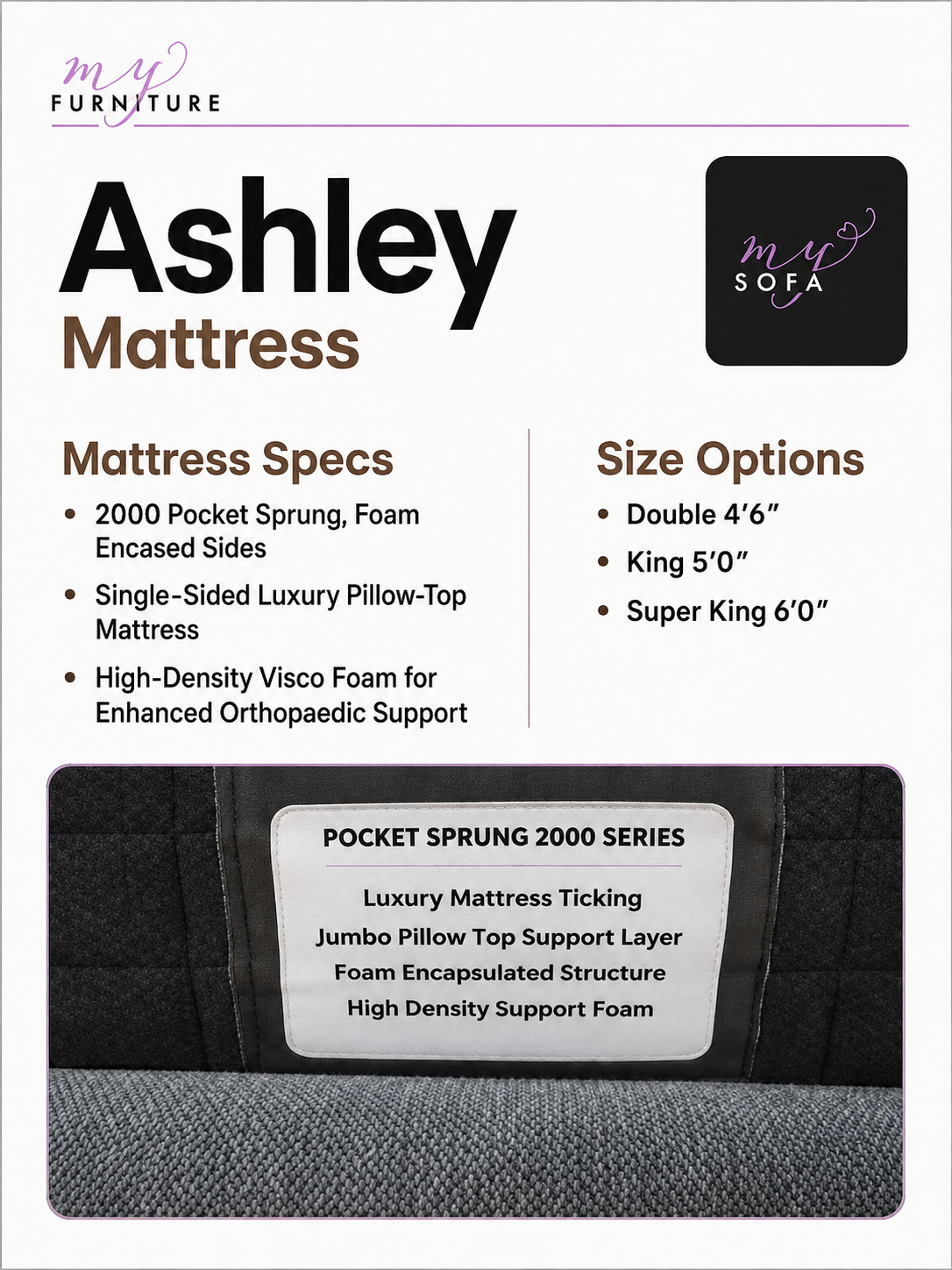 Ashley 2000 Pocket Sprung Mattress