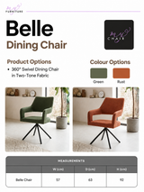 Belle 360° Swivel Dining Chair