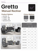 Gretta Manual Recliner Sofa
