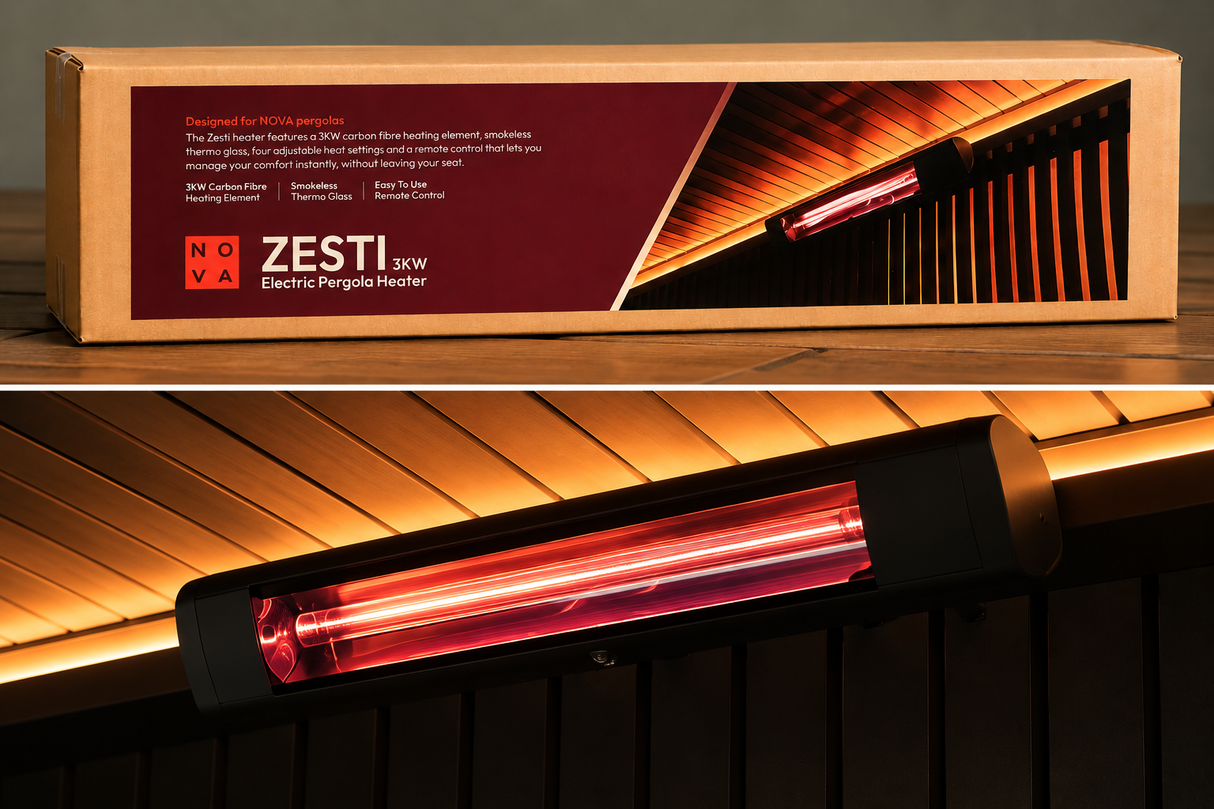 Nova Zesti Electric Patio Heater For Pergola
