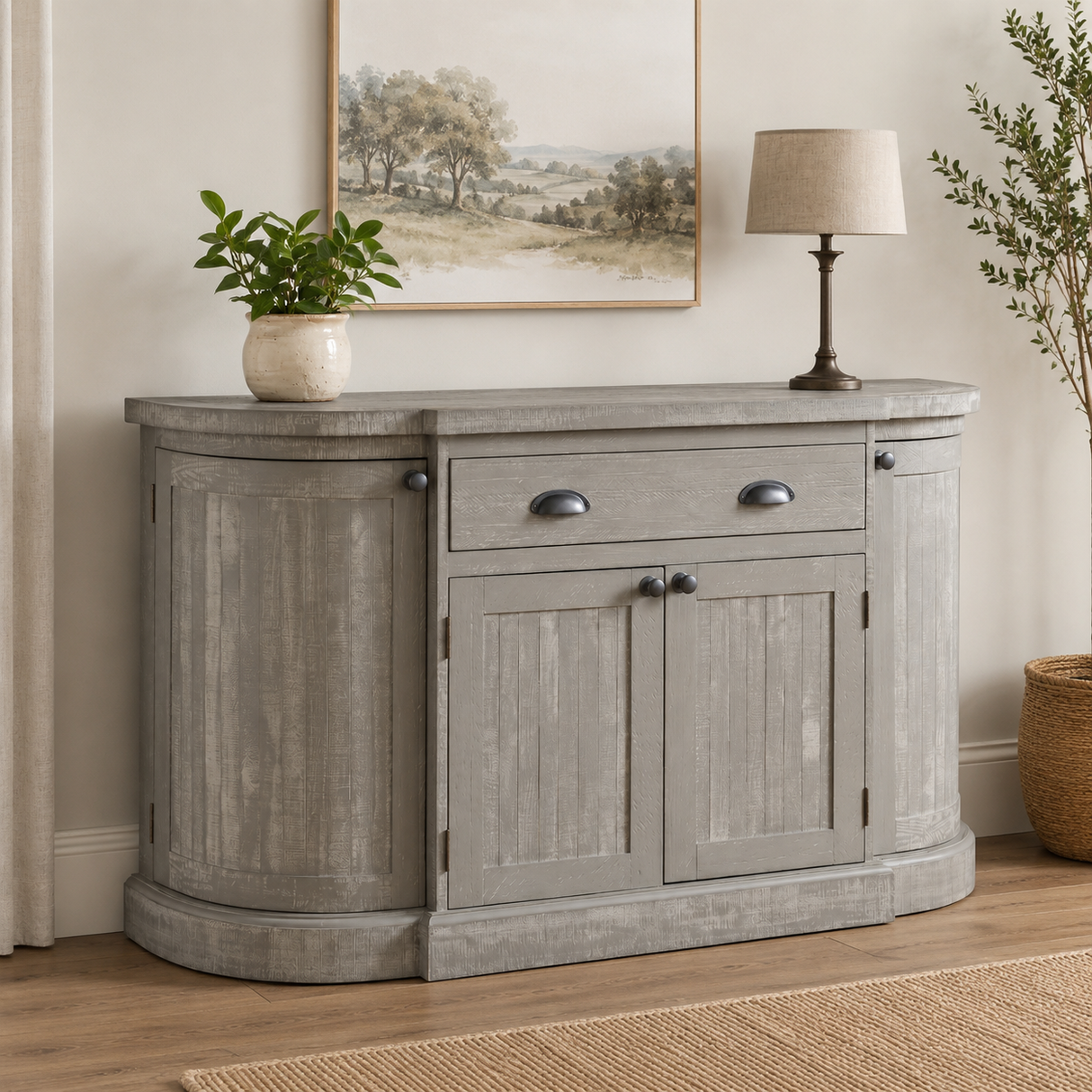 bordeaux curved sideboard modern living room styling at the furniture store ni