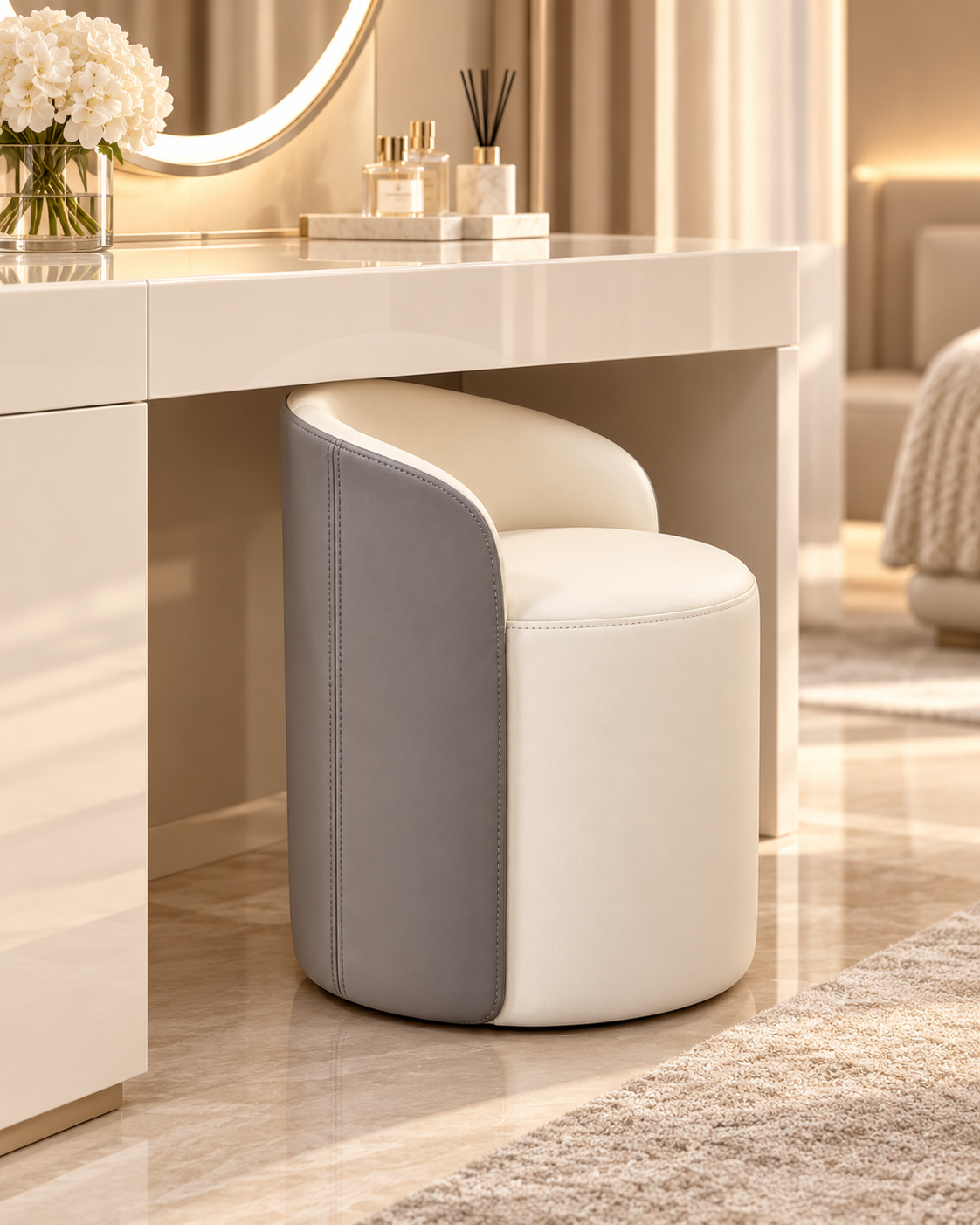 Glam Swivel Vanity Stool