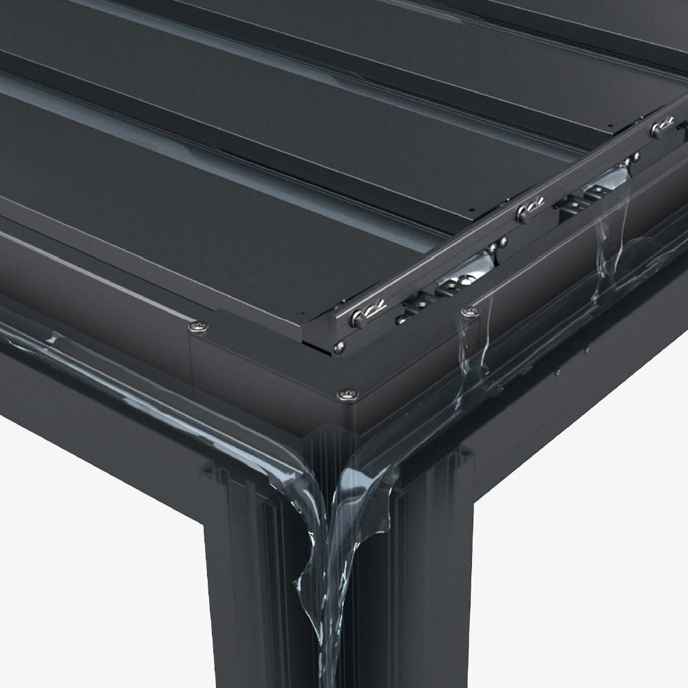 Hilton Aluminium Wall Mounted Pergola - 3m x 3m