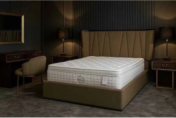 Statement upholstered bed NI contemporary design furniture store ni