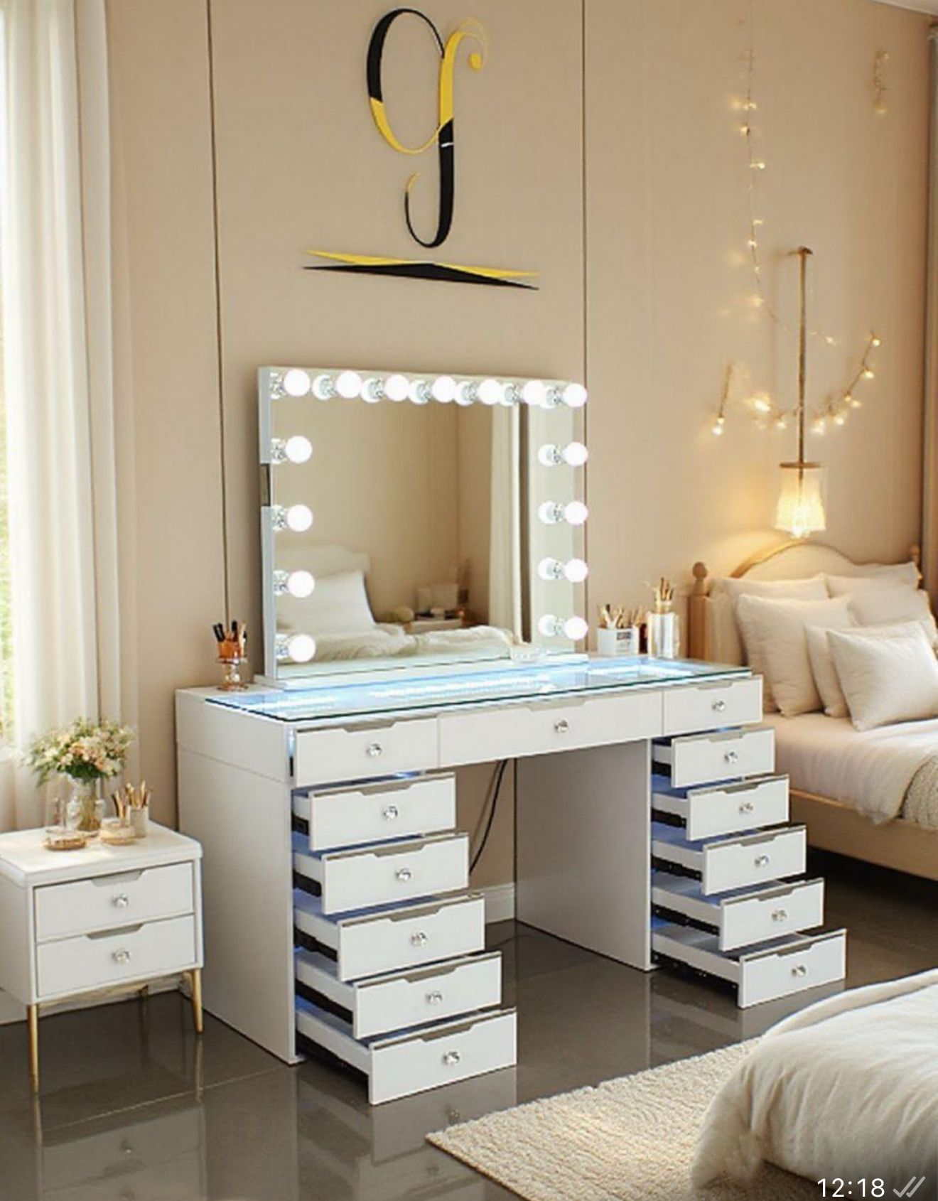 Glam Empire Pro 13 Drawer Vanity Dresser