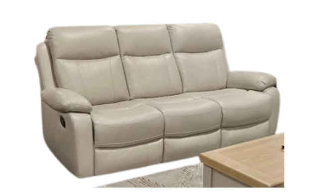 3+1+1 Seater Leatheraire Recliner Sofas Light Beige Charles